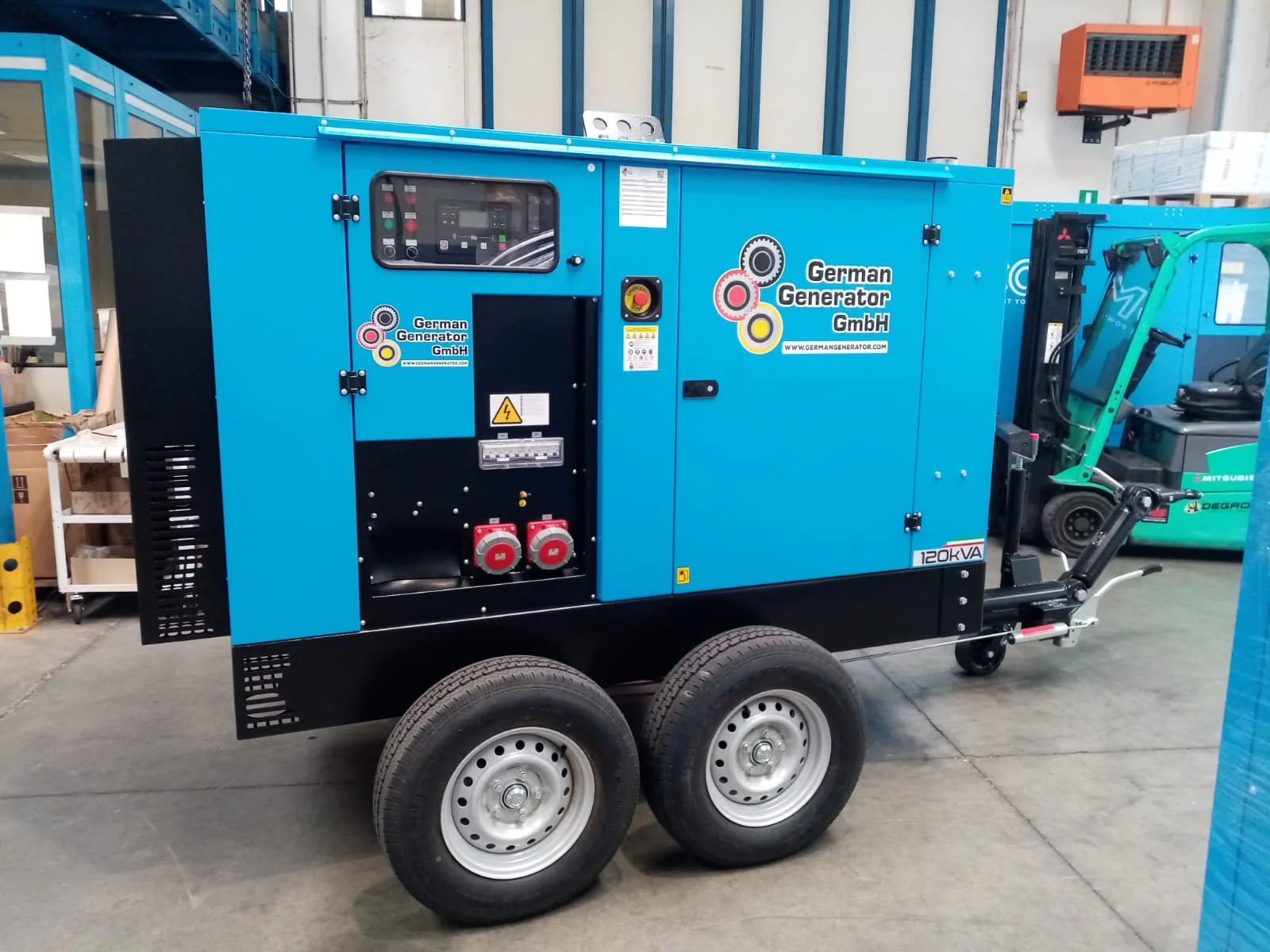 Anhänger-Stromerzeuger mit 120 kVA, FPT-IVECO-Dieselmotor, Stamford-Generator, Steckdosen-Kit, 2300-l-Tank und automatischer Kraftstoffnachfüllung